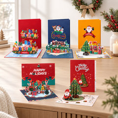 3D Pop Up Christmas Cards with Envelope