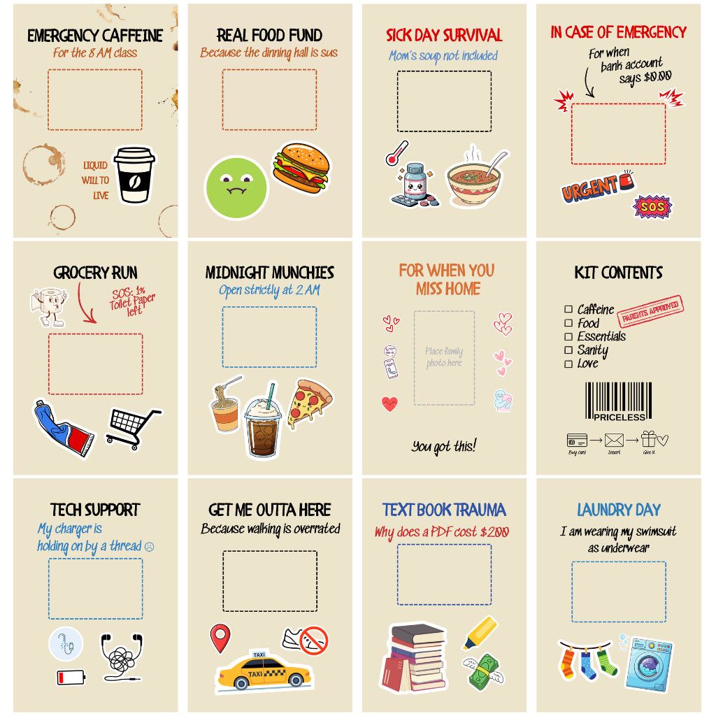 The 'For When...' College Survival Kit - Gift Card Book
