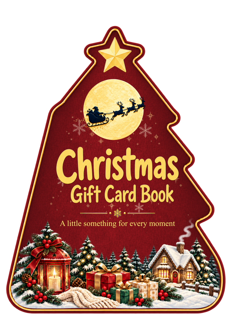 Christmas Tree-Shaped Gift Card Book, front cover