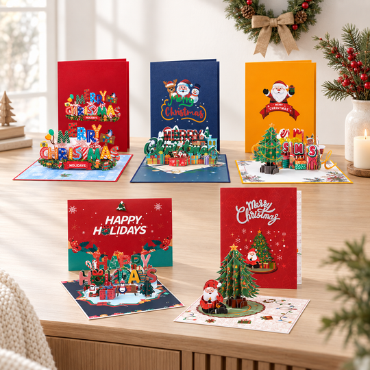 3D Pop Up Christmas Cards with Envelope