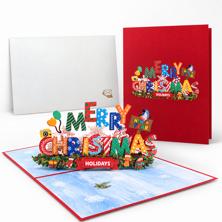 3D Pop Up Christmas Cards with Envelope