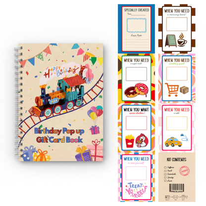 Birthday Pop-up Gift Card Book with its nine fill-in gift card pages